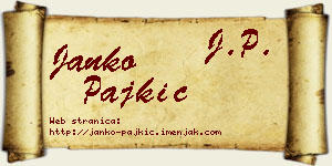 Janko Pajkić vizit kartica